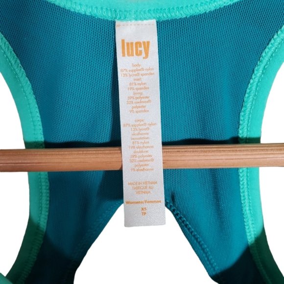 Lucy Tank Top Green Running Gym Workout Athletic Athleisure Racerback XS - Picture 7 of 8